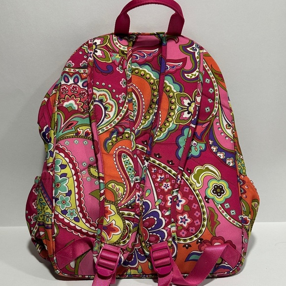 HTF Vera Bradley Lighten Up Paisley Large Backpack in Pink Swirls - Picture 6 of 6